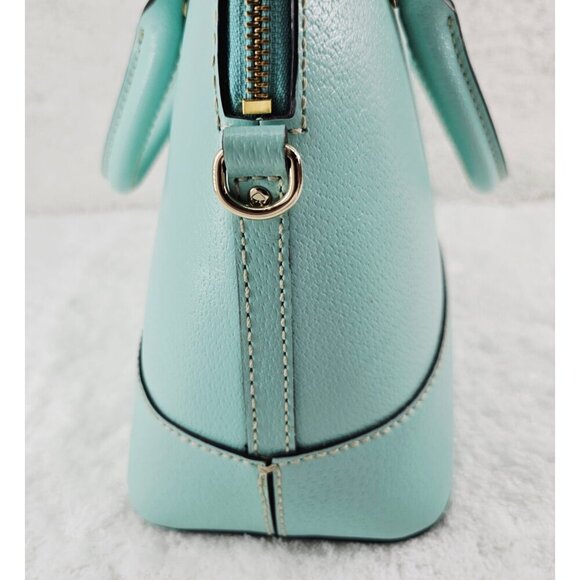 KATE SPADE Wellesley Rachelle Turquoise Texturedt Leather Domed Satchel Handbag - Picture 8 of 16